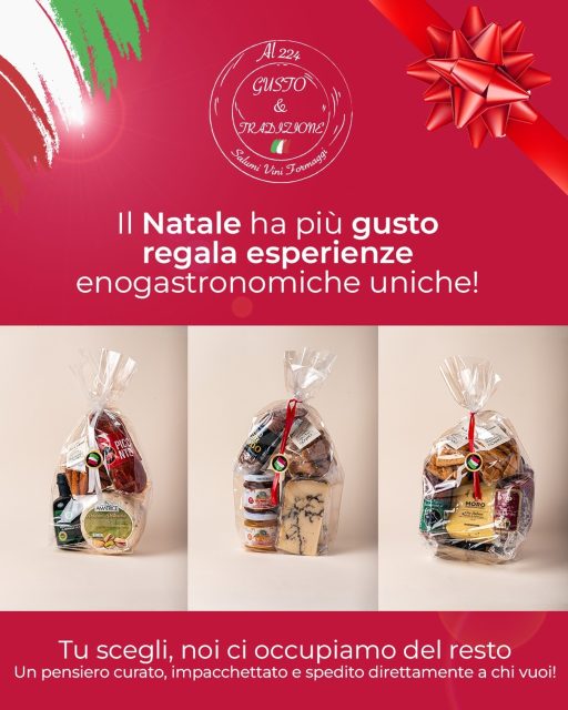 Make Christmas even more flavorful give the gift of unique food and wine experiences! 
You choose, we take care of the rest - A thoughtful gift, beautifully wrapped and shipped straight to whoever you want!
• GUSTOETRADIZIONE.SHOP • 
Il Natale ha più gusto: regala esperienze enogastronomiche uniche. Tu scegli, noi ci occupiamo del resto.
Un pensiero curato, impacchettato e spedito direttamente a chi vuoi.
#DegustazioneGourmet #EccellenzeItaliane #GustoAvvolgente #SaporiDItalia #GustoETradizione #ItalianFood #FoodExperience #MercatoTrionfaleRoma #madeinitaly #gourmetbox #italiantaste #gourmetfood #madeinitaly #authenticflavors #italianheritage #foodlovers #gourmetselection #tasteofitaly #giftIdea